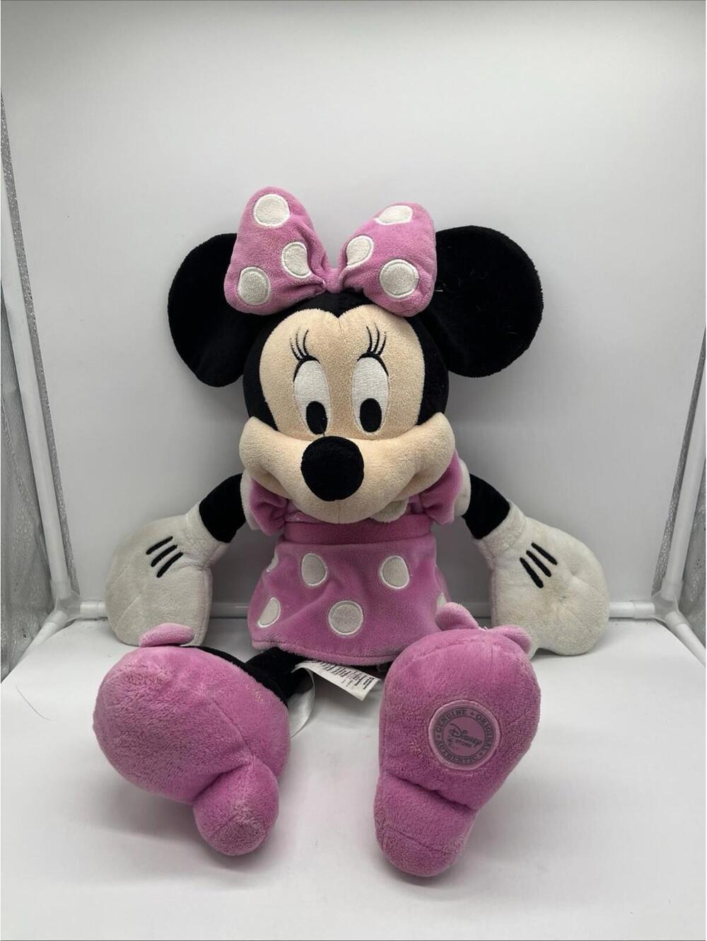 Minnie Mouse 18” Plush Pink Polka Dot Dress Disney Store Exclusive FLAW